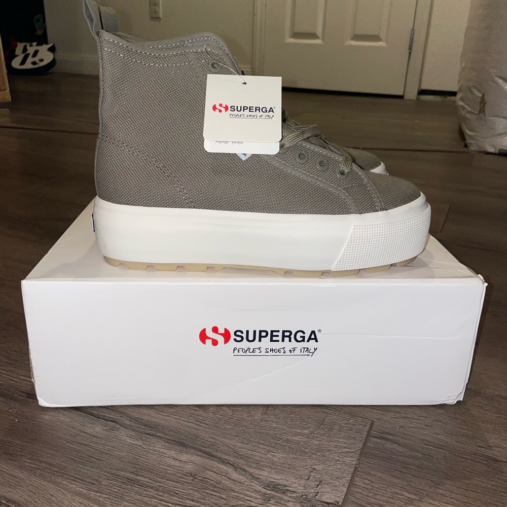 Superga olive green High-Top Sneakers